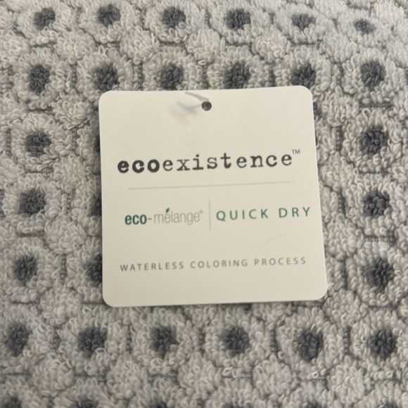 2pc ECOEXISTENCE Eco-Melange Quick Dry Bath Towel Set - Zero Twist Loops - Gray - Picture 4 of 6